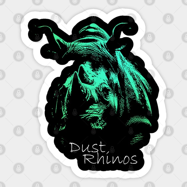 Dust Rhinos Emerald Rhino Sticker by Dust Rhinos Swag Store